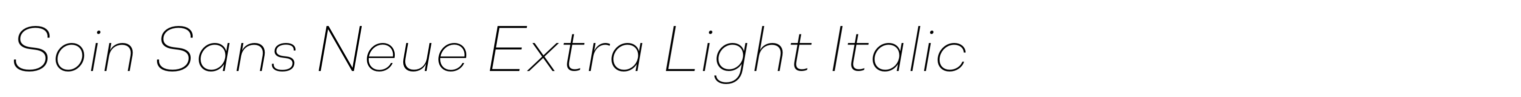 Soin Sans Neue Extra Light Italic